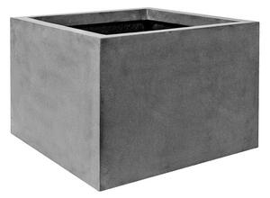 Pottery Pots Vonkajší kvetináč štvorcový Jumbo middle high M, Grey (farba sivá), kolekcia Natural, kompozit Fiberstone, d 70 cm x š 70 cm x v 53 cm, objem cca 235 l