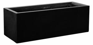 Pottery Pots Vonkajší kvetináč obdĺžnikový Jumbo Jort S, Black (farba čierna), kolekcia Natural, kompozit Fiberstone, d 120 cm x š 45 cm x v 40 cm, objem cca 216 l