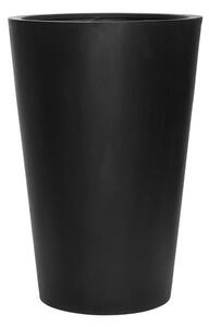 Pottery Pots Vonkajší kvetináč guľatý Belle L, Black (farba čierna), kolekcia Natural, kompozit Fiberstone, priemer 60 cm x v 90 cm, objem cca 183 l