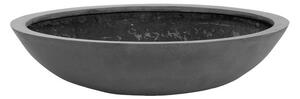 Pottery Pots Vonkajší kvetináč okrúhly Jumbo Bowl S, Grey (farba sivá), kolekcia Natural, kompozit Fiberstone, priemer 70 cm x v 17 cm, objem cca 46 l