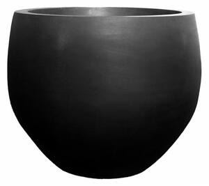 Pottery Pots Vonkajší kvetináč okrúhly Jumbo Orb S, Black (farba čierna), kolekcia Natural, kompozit Fiberstone, priemer 87 cm x v 73 cm, objem cca 353 l