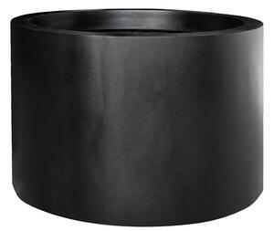 Pottery Pots Vonkajší kvetináč okrúhly Jumbo Max Mid. High XXL, Black (farba čierna), kolekcia Natural, kompozit Fiberstone, priemer 140 cm x v 90 cm, objem cca 1106 l