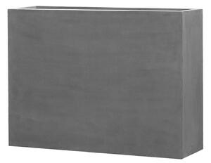 Pottery Pots Vonkajší kvetináč obdĺžnikový Jort Slim L, Grey (farba sivá), kolekcia Natural, kompozit Fiberstone, d 124 cm x š 33,5 cm x v 90 cm, objem cca 373 l