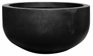 Pottery Pots Vonkajší kvetináč okrúhly City bowl L, Black (farba čierna), kolekcia Natural, kompozit Fiberstone, priemer 128 cm x v 68 cm, objem cca 693 l