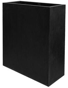 Pottery Pots Vonkajší kvetináč obdĺžnikový Jort Slim high XL, Black (farba čierna), kolekcia Natural, kompozit Fiberstone, d 91 cm x š 36 cm x v 102 cm, objem cca 334 l