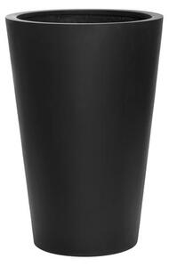 Pottery Pots Vonkajší kvetináč okrúhly Belle M, Black (farba čierna), kolekcia Natural, kompozit Fiberstone, priemer 47 cm x v 70 cm, objem cca 88 l