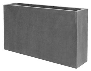 Pottery Pots Vonkajší kvetináč obdĺžnikový Jort Slim S, Grey (farba sivá), kolekcia Natural, kompozit Fiberstone, d 91 cm x š 20 cm x v 50 cm, objem cca 91 l