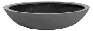 Pottery Pots Vonkajší kvetináč okrúhly Jumbo Bowl M, Grey (farba sivá), kolekcia Natural, kompozit Fiberstone, priemer 85 cm x v 22 cm, objem cca 89 l