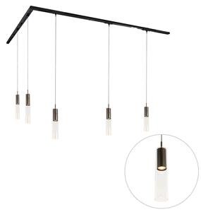 Moderný koľajnicový systém s 5 závesnými svetlami tmavá bronz 1-fázový - Iconic Lloyd