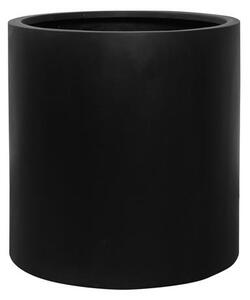 Pottery Pots Vonkajší kvetináč okrúhly Max L, Black (farba čierna), kolekcia Natural, kompozit Fiberstone, priemer 50 cm x v 50 cm, objem cca 98 l
