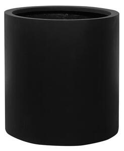Pottery Pots Vonkajší kvetináč okrúhly Max M, Black (farba čierna), kolekcia Natural, kompozit Fiberstone, priemer 43 cm x v 43 cm, objem cca 62 l