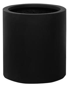 Pottery Pots Vonkajší kvetináč okrúhly Max S, Black (farba čierna), kolekcia Natural, kompozit Fiberstone, priemer 30 cm x v 30 cm, objem cca 20 l