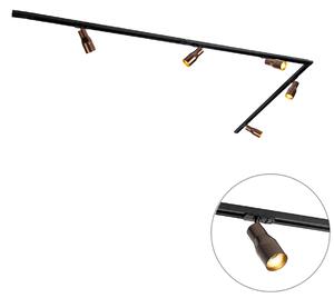 Moderný koľajnicový systém s 5 bodovými svetlami tmavý bronz 1-fázový - Iconic Kohua