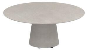 Royal Botania Betónový nízky stôl Conix, Royal Botania, okrúhly 120x35 cm, podnož betón cement grey, doska keramika biela