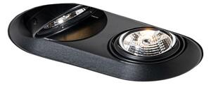 Okrúhle zapustené bodové svetlo čierne GU10 70 mm 2-svetlo - Hubs