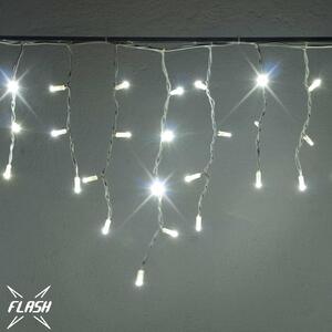 DECOLED LED svetelné cencúle - FLASH, 3x0,5m, ľadová biela, 114 diód