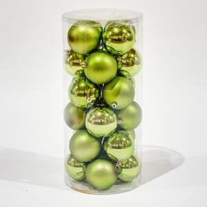 DECOLED Zelené plastové gule, priem. 6cm, 12x lesklá, 12x matná