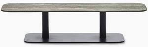 Vincent Sheppard Nízky stolík Kodo, Vincent Sheppard, obdĺžnikový 129x45x31 cm, rám hliník farba Fossil Grey, doska keramika dekor Flint