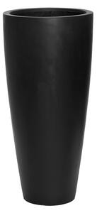 Pottery Pots Vonkajší kvetináč okrúhly Dax L, Black (farba čierna), kolekcia Natural, kompozit Fiberstone, priemer 37 cm x v 80 cm, objem cca 64 l