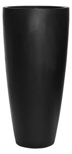 Pottery Pots Vonkajší kvetináč okrúhly Dax XL, Black (farba čierna), kolekcia Natural, kompozit Fiberstone, priemer 47 cm x v 100 cm, objem cca 128 l