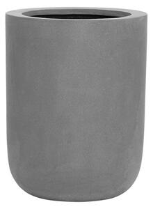 Pottery Pots Vonkajší kvetináč okrúhly Dice L, Grey (farba sivá), kolekcia Natural, kompozit Fiberstone, priemer 34 cm x v 44 cm, objem cca 37 l