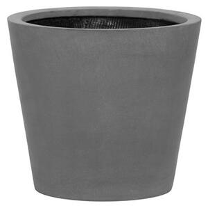 Pottery Pots Vonkajší kvetináč okrúhly Bucket XS, Grey (farba sivá), kolekcia Natural, kompozit Fiberstone, priemer 40 cm x v 35 cm, objem cca 33 l