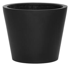 Pottery Pots Vonkajší kvetináč okrúhly Bucket S, Black (farba čierna), kolekcia Natural, kompozit Fiberstone, priemer 50 cm x v 40 cm, objem cca 57 l