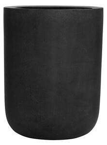 Pottery Pots Vonkajší kvetináč okrúhly Dice XL, Black (farba čierna), kolekcia Natural, kompozit Fiberstone, priemer 45 cm x v 60 cm, objem cca 92 l
