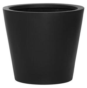 Pottery Pots Vonkajší kvetináč okrúhly Bucket XS, Black (farba čierna), kolekcia Natural, kompozit Fiberstone, priemer 40 cm x v 35 cm, objem cca 33 l