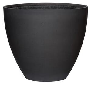 Pottery Pots Vonkajší kvetináč okrúhly Jesslyn XS, Black (farba čierna), kolekcia Natural, kompozit Fiberstone, priemer 42 cm x v 36 cm, objem cca 0 l