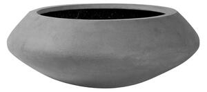 Pottery Pots Vonkajší kvetináč okrúhly Tara M, Grey (farba sivá), kolekcia Natural, kompozit Fiberstone, priemer 60 cm x v 22,5 cm, objem cca 19 l