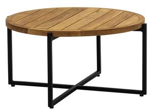 Apple Bee Konferenčný stolík Condor, Apple Bee, okrúhly 74x38 cm, rám hliník Black (čierna), doska teak