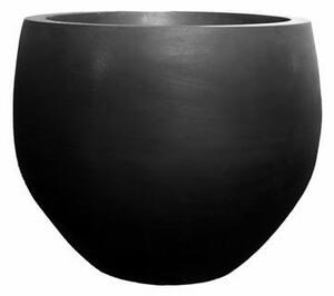 Pottery Pots Vonkajší kvetináč guľatý Orb L, Black (farba čierna), kolekcia Natural, kompozit Fiberstone, priemer 68,5 cm x v 57 cm, objem cca 170 l