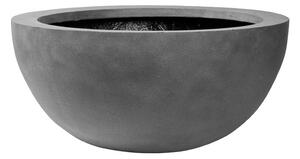 Pottery Pots Vonkajší kvetináč okrúhly Vic Bowl M, Grey (farba sivá), kolekcia Natural, kompozit Fiberstone, priemer 50 cm x v 23 cm, objem cca 23 l