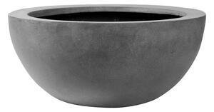 Pottery Pots Vonkajší kvetináč okrúhly Vic Bowl L, Grey (farba sivá), kolekcia Natural, kompozit Fiberstone, priemer 60 cm x v 28 cm, objem cca 35 l