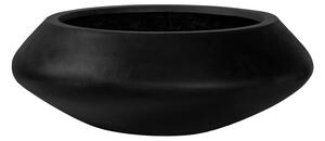 Pottery Pots Vonkajší kvetináč okrúhly Tara L, Black (farba čierna), kolekcia Natural, kompozit Fiberstone, priemer 80 cm x v 30 cm, objem cca 45 l