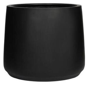 Pottery Pots Vonkajší kvetináč okrúhly Patt S, Black, kolekcia Natural, kompozit Fiberstone, priemer 42 cm x v 35 cm, objem cca 45 l