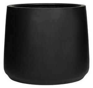 Pottery Pots Vonkajší kvetináč okrúhly Patt M, Black, kolekcia Natural, kompozit Fiberstone, priemer 55 cm x v 46,5 cm, objem cca 104 l