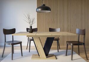 Rozkladací jedálenský stôl Timber dub artisan/čierny