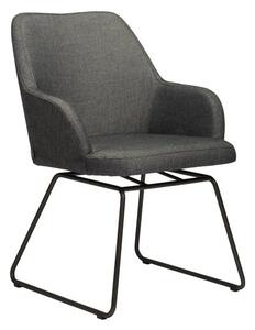 Stern Jedálenské kreslo skid Hector VIP, Stern, 63x63x89 cm, rám lakovaná nerezová oceľ black matt, čalúnenie vonkajšia látka farba silk black, rýchloschnúca výplň, hojdací mechanizmus