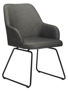Stern Jedálenské kreslo skid Hector, Stern, 63x63x89 cm, rám lakovaná nerezová oceľ black matt, čalúnenie vonkajšia látka farba silk black, rýchloschnúca výplň