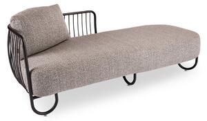 Stern Relaxačný diel ľavostranný Ila, Stern, 196x73x67 cm, rám lakovaný hliník čierny (black matt), vonkajšia látka farba Mélange grey, rýchloschnúca výplň, vrátane krycej plachty