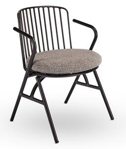 Stern Jedálenské kreslo Rox, Stern, 62x57x81 cm, rám lakovaný hliník čierny (black matt), sedák vonkajšia látka farba Mélange grey
