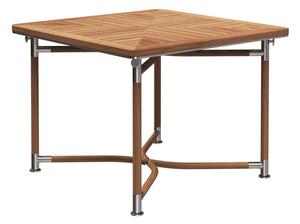 Gloster Jedálenský skladací stôl Navigator, Gloster, štvorcový 100x100x75 cm, rám teak a brúsená nerezová oceľ, doska teak