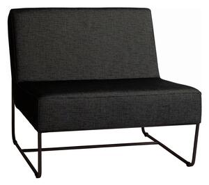 Stern Nízke kreslo bez podrúčok Mia, Stern, 80x80x74 cm, rám lakovaná nerezová oceľ black matt, čalúnenie vonkajšia látka farba silk black, rýchloschnúca výplň, vrátane krycej plachty