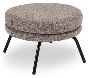 Stern Podnožka Noa, Stern, priemer 64 cm, výška 40 cm, rám lakovaný hliník čierny (black matt), vonkajšia látka farba Mélange grey, rýchloschnúca výplň