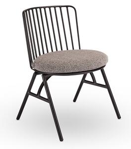 Stern Jedálenská stolička Rox, Stern, 59x57x81 cm, rám lakovaný hliník čierny (black matt), sedák vonkajšia látka farba Mélange grey
