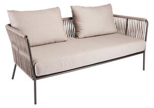 Stern 2-miestna pohovka Marla, Stern, 164x76x78 cm, rám lakovaný hliník antracit, lankový výplet farba Salt, vrátane sedáka a oporných vankúšov farba Grey brown