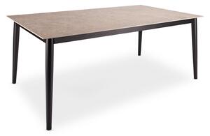 Stern Jedálenský stôl Ava, Stern, obdĺžnikový 180x100x74 cm, rám lakovaný hliník čierny (black matt), doska keramika dekor Stone grey