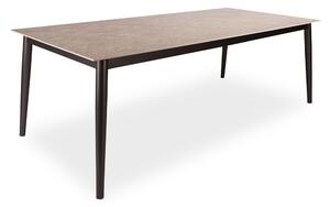 Stern Jedálenský stôl Ava, Stern, obdĺžnikový 220x100x74 cm, rám lakovaný hliník čierny (black matt), doska keramika dekor Stone grey